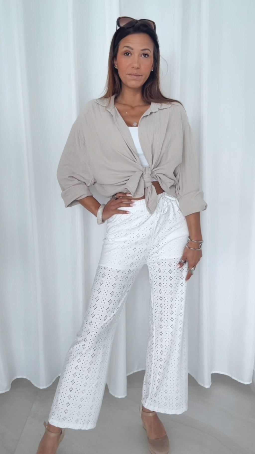 Blanca - Pantalón Calado