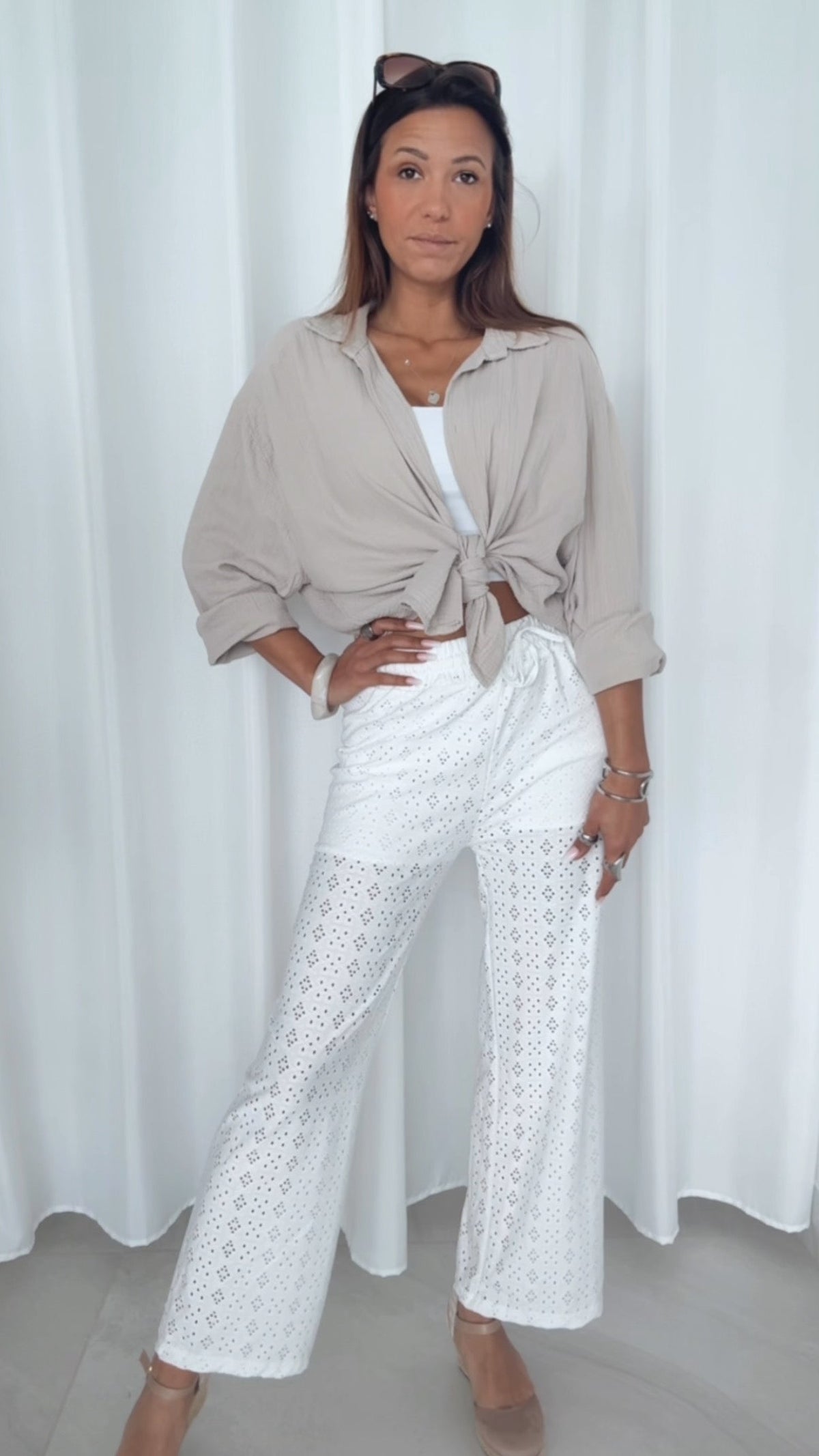 Blanca - Pantalón Calado