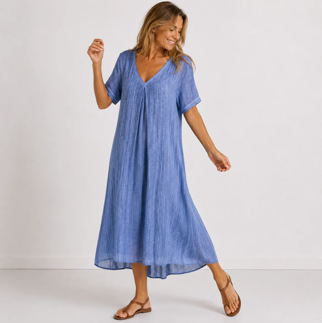 Vestido Celeste - Elegancia Natural