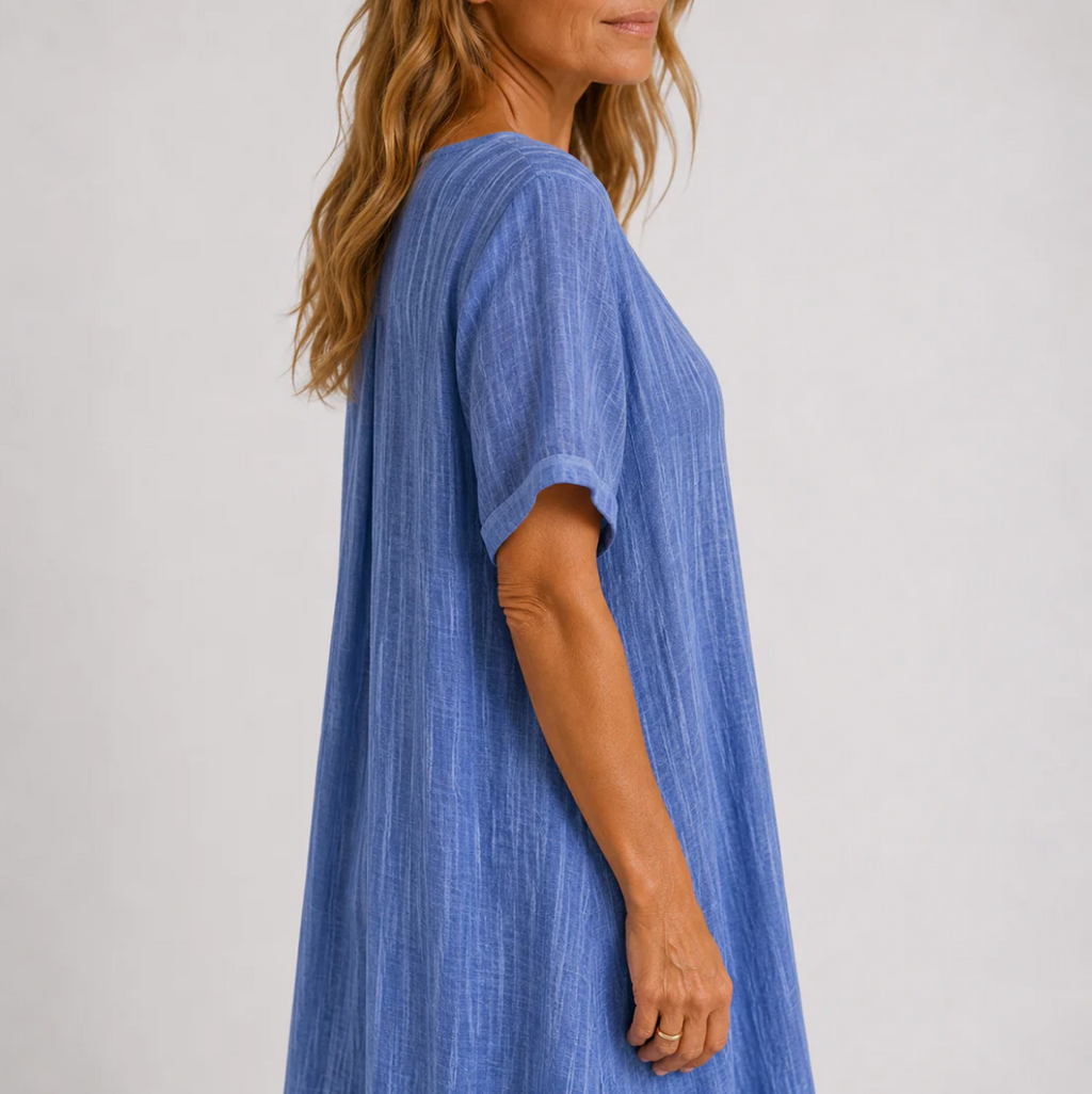 Vestido Celeste - Elegancia Natural