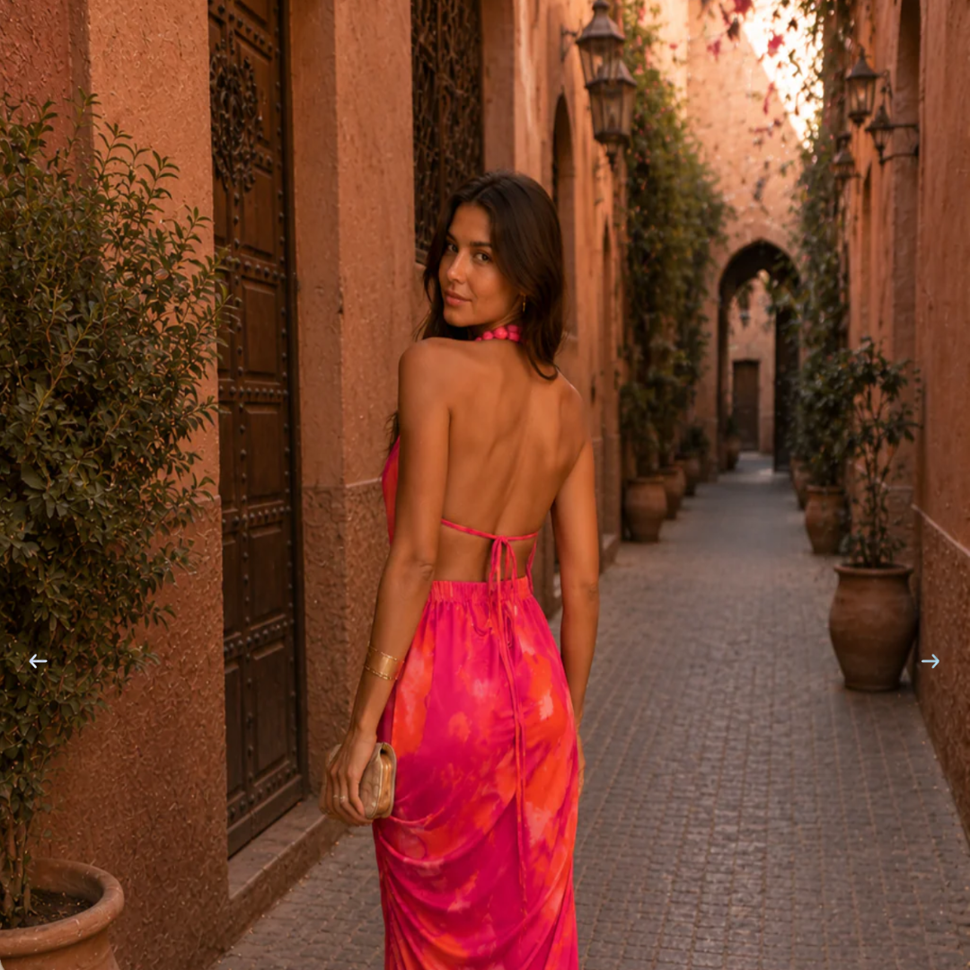 Aurora - Vestido Rosa Drapeado