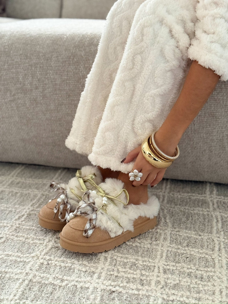 Pantuflas « Valentina » Beige