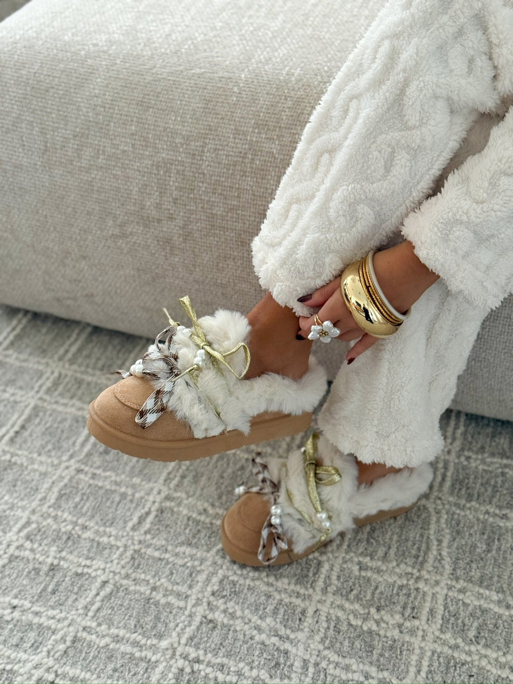 Pantuflas « Valentina » Beige