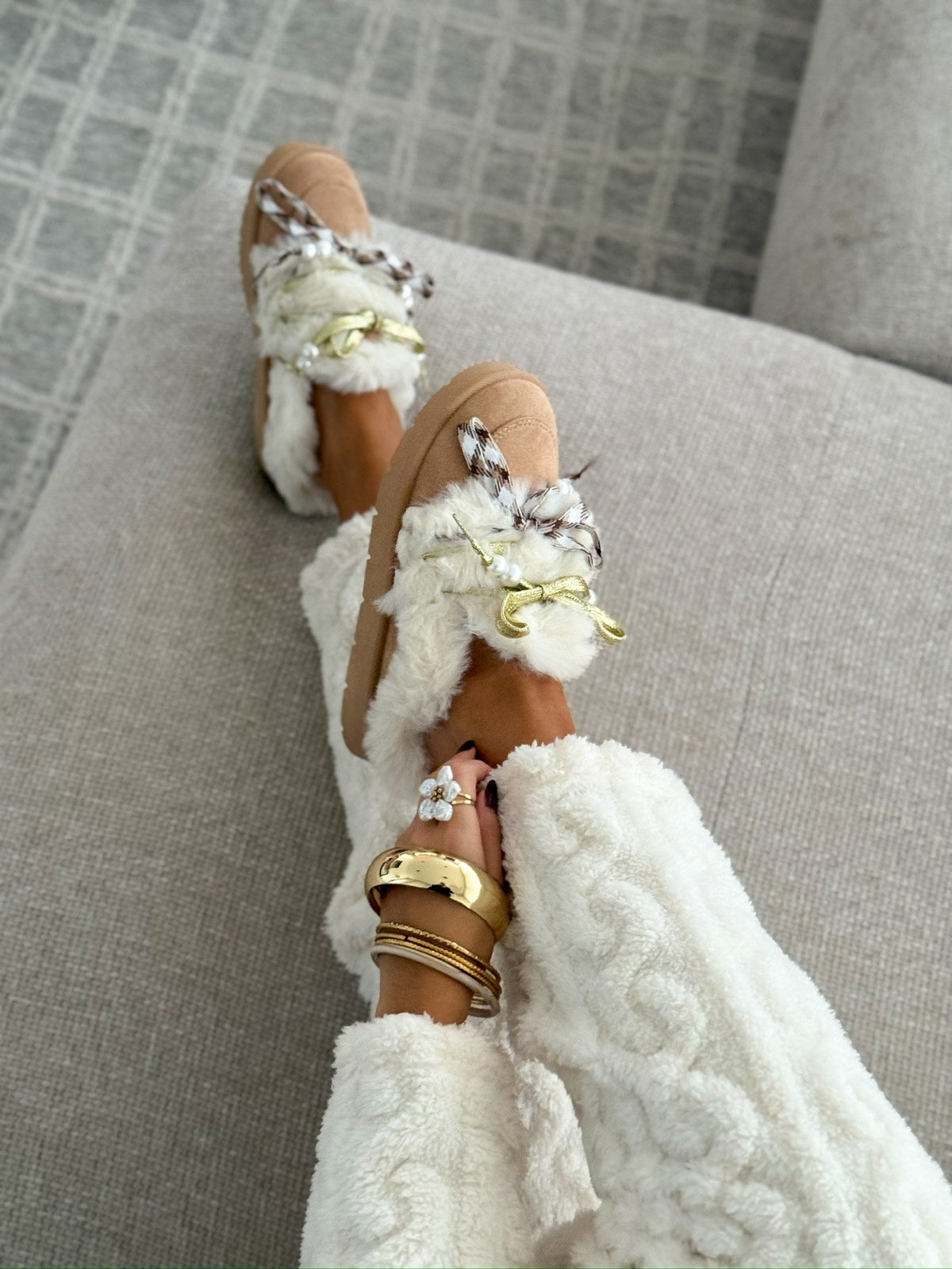 Pantuflas « Valentina » Beige