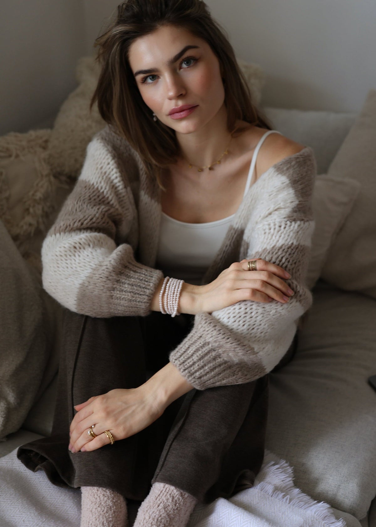 Renata - Cardigan de Rayas Multicolor