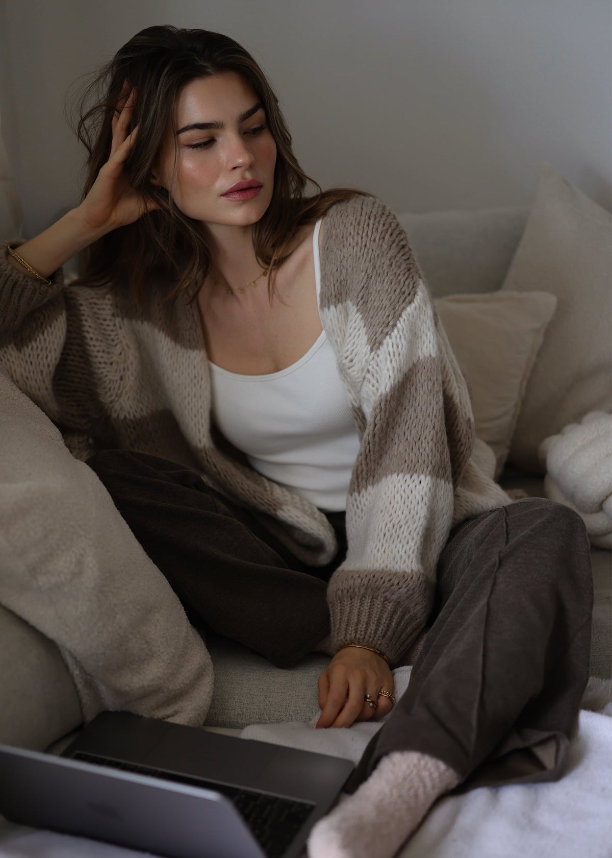 Renata - Cardigan de Rayas Multicolor