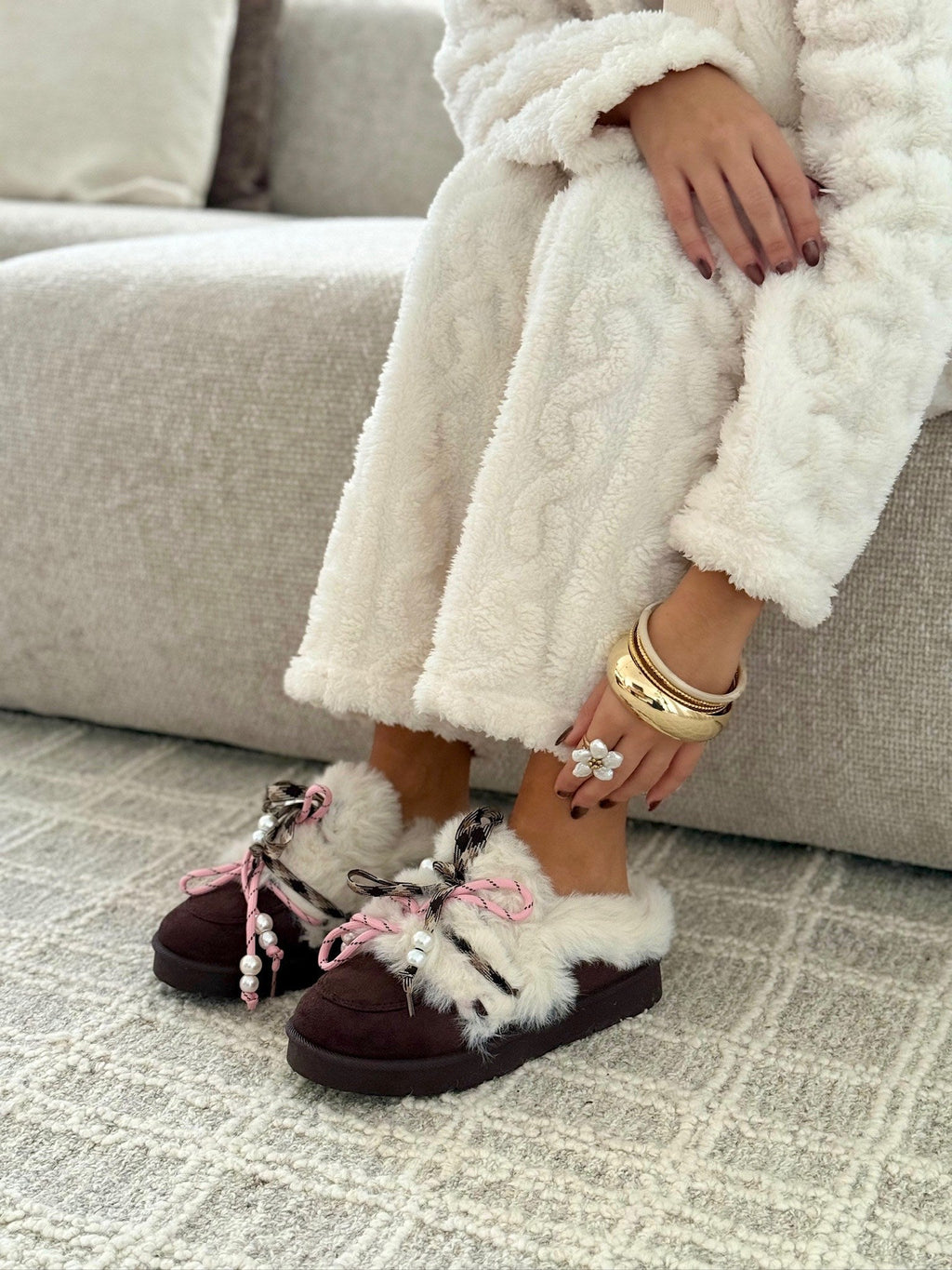 Pantuflas « Pía » Marron